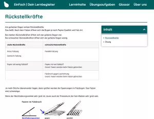 Webseite: Rückstellkräfte