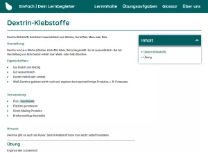 Webseite: Dextrin-Klebstoffe