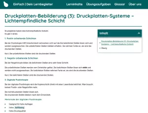 Webseite: Druckplatten-Bebilderung (3): Druckplatten-Systeme - lichtempfindliche Schicht