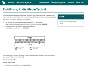 Webseite: Einführung in die Klebe-Technik