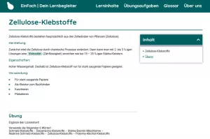 Webseite: Zellulose-Klebstoffe