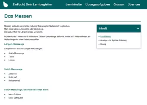 Webseite: Das Messen