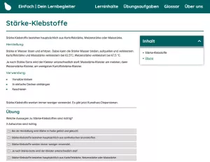 Webseite: Stärke-Klebstoffe