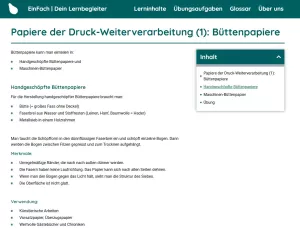 Webseite: Papiere der Druck-Weiterverarbeitung (1): Büttenpapiere
