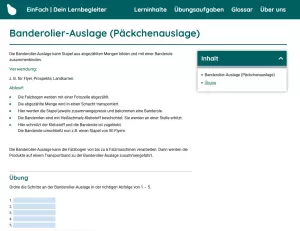 Webseite: Banderolier-Auslage (Päckchenauslage)