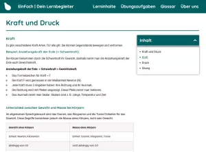 Webseite: Kraft und Druck