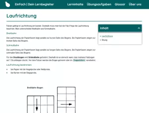 Webseite: Laufrichtung
