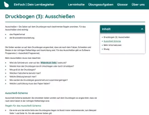 Webseite: Druckbogen (3): Ausschießen