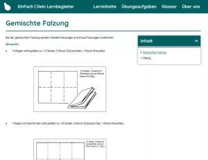 Webseite: Gemischte Falzung