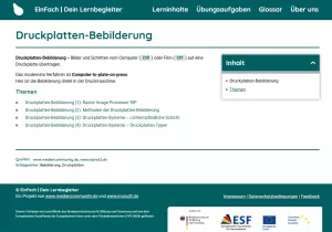 Webseite: Druckplatten-Bebilderung
