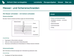 Webseite: Messer- und Scherenschneiden