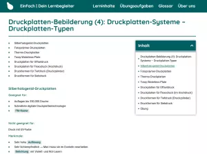 Webseite: Druckplatten-Bebilderung (4): Druckplatten-Systeme - Druckplatten-Typen
