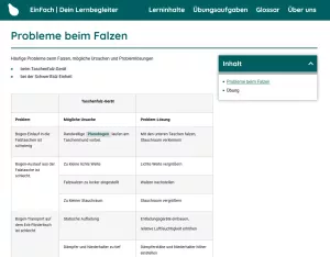 Webseite: Probleme beim Falzen