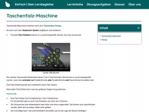 Webseite: Taschenfalz-Maschine