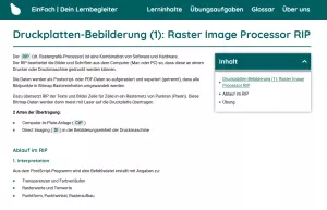 Webseite: Druckplatten-Bebilderung (1): Raster Image Processor RIP