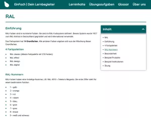 Webseite: RAL-Farben