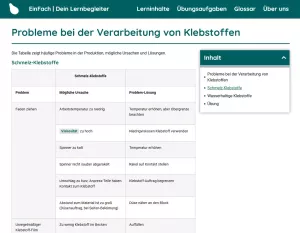 Webseite: Probleme bei der Verarbeitung von Klebstoffen