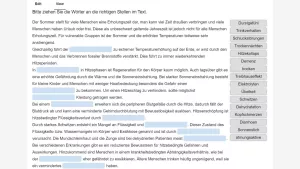 Interaktion: Hitze Zuordnungsaufgabe