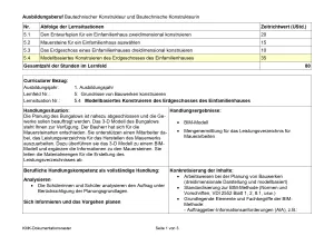 Unterrichtsplanung: 4. Lernsituation zu LF 5: Modellbasiertes Konstruieren des Erdgeschosses des Einfamilienhauses (neuer Rahmenlehrplan, gültig ab 2026)