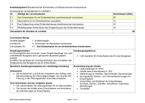 Unterrichtsplanung: 1. Lernsituation zu LF 5: Den Entwurfsplan für ein Einfamilienhaus zweidimensional konstruieren (neuer Rahmenlehrplan, gültig ab 2026)