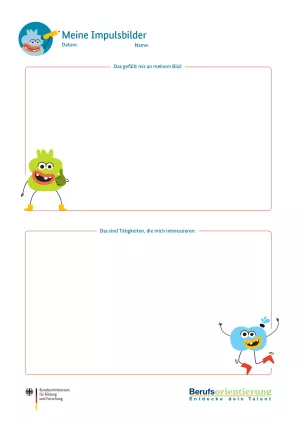 Arbeitsblatt: Meine Impulsbilder: Arbeitsblatt