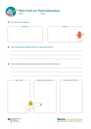 Arbeitsblatt: Mein Fazit zur Potenzialanalyse