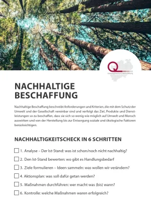 Anleitung: Nachhaltige Beschaffung: Nachhaltigkeitscheck in sechs Schritten