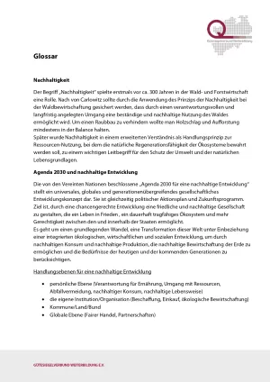 Broschuere: BNE-Glossar: Fachbegriffe schnell erklärt