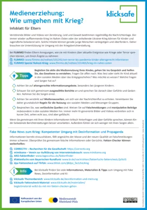 Broschuere: Medienerziehung: Wie umgehen mit Krieg?