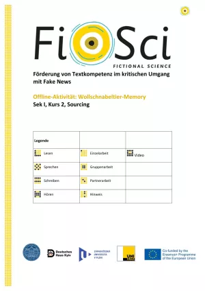 Arbeitsblatt: Wollschnabeltier-Memospiel Sek I