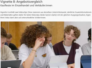 Webseite: Förderbezogene Diagnostik / förderbezogenes Diagnostizieren in heterogenen Klassen: Videovignette 8: Angebotsvergleich | Kaufleute im Einzelhandel und Verkäufer:innen