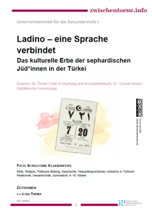 Unterrichtsbaustein: Ladino – eine Sprache verbindet. Das kulturelle Erbe der sephardischen Jüdinnen und Juden in der Türkei