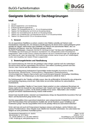 Broschuere: Geeignete Gehölze für Dachbegrünungen