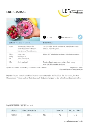 Sonstiges: #easyfoodbw | Rezept Energyshake