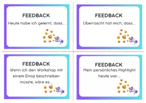 Sonstiges: #snackattack | Feedback-Kärtchen