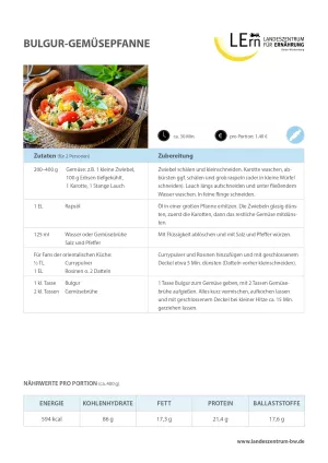 Sonstiges: #easyfoodbw | Rezept Bulgur-Gemüsepfanne