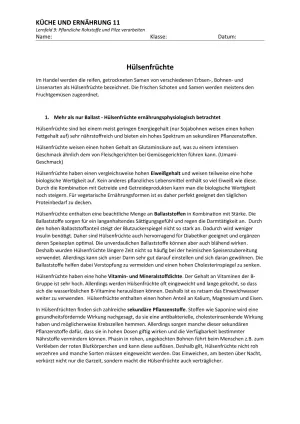 Unterrichtsbaustein: 9.2 Hülsenfrüchte