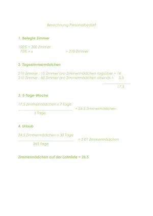 Unterrichtsbaustein: 11.1 Personalbedarf (Lösung)