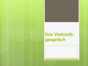 Presentation: 12.1 Das Verkaufsgespräch