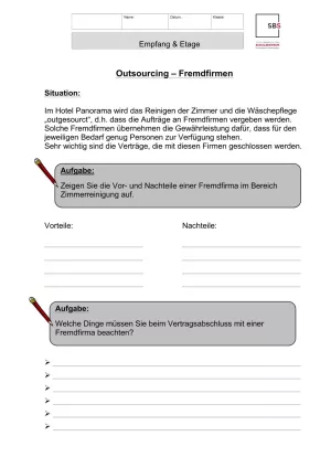 Unterrichtsbaustein: 11.1 Outsourcing - Fremdfirmen