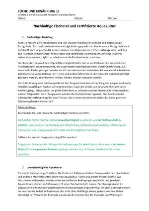 Unterrichtsbaustein: 8.2 Nachhaltige Fischerei (Lösung)