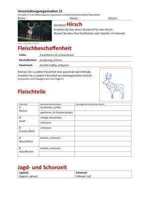 Unterrichtsbaustein: 12.1 Steckbrief Hirsch (Lösung)