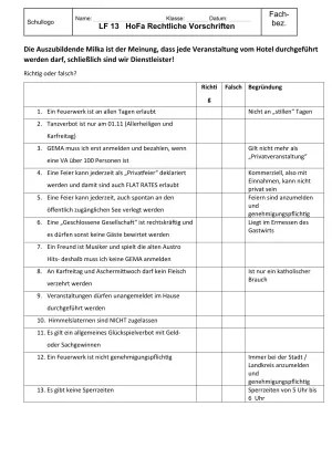 Unterrichtsbaustein: 13.1 Rechtliche Vorschriften für Veranstaltungen