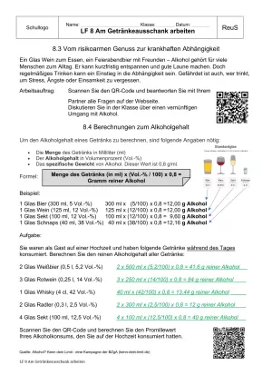 Unterrichtsbaustein: 8.1 Alkoholselbsttest und Berechnung des Alkoholgehalts (Lösung)