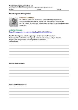 Unterrichtsbaustein: 14.1 Erstellung von Dienstplänen (Lösung)