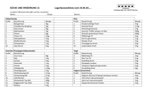 Unterrichtsbaustein: 9.2 Lagerbestandsliste