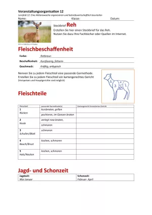 Unterrichtsbaustein: 12.1 Steckbrief Reh (Lösung)