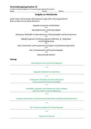 Unterrichtsbaustein: 12.1 Aufgabe zur Menükunde (Lösung)