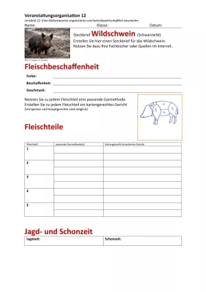 Unterrichtsbaustein: 12.1 Steckbrief Wildschwein