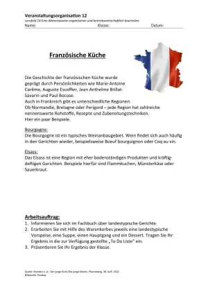 Unterrichtsbaustein: 14.1 Französische Küche